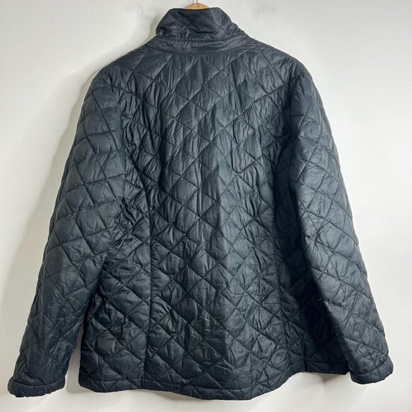 L.L.Bean Puffer Jacket Womens XL Black Quilted Snap Front Insulated Lightweight - Picture 5 of 9